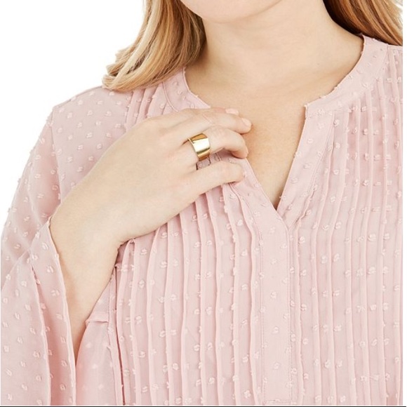 CHARTER CLUB PLUS SIZE DOUBLE RUFFLE PINTUCK TOP - Picture 3 of 3